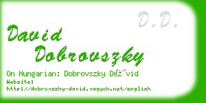 david dobrovszky business card